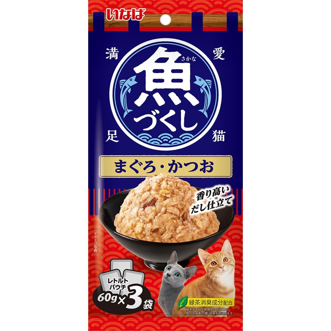 いなば 魚づくし まぐろ・かつお 貝柱入り 60g×3袋×24個　2箱セット Amazon.co.jp: いなば 魚づくし まぐろ・かつお 60g×3袋入